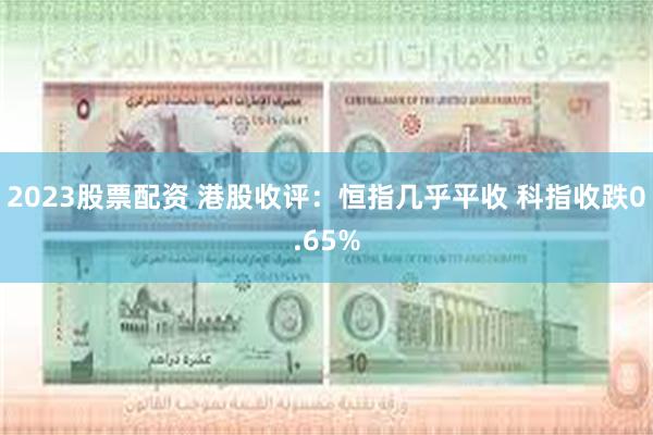 2023股票配资 港股收评：恒指几乎平收 科指收跌0.65%